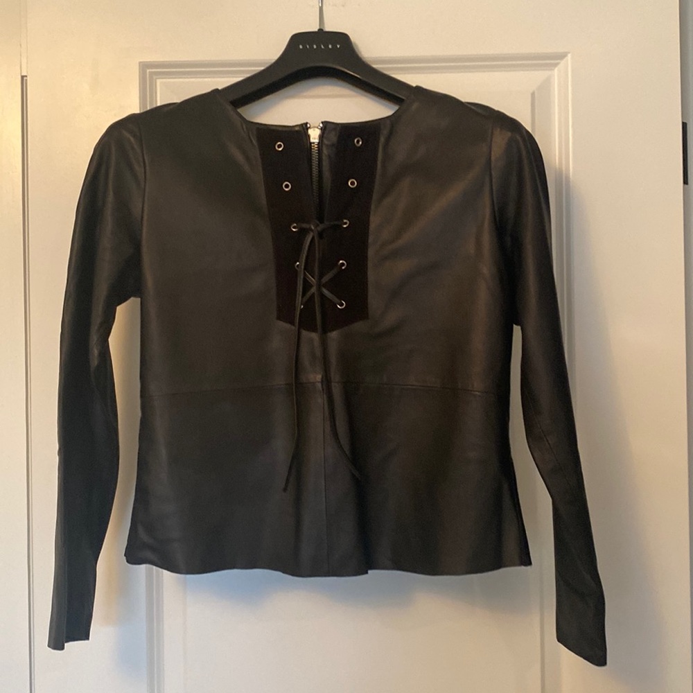 Black leather top